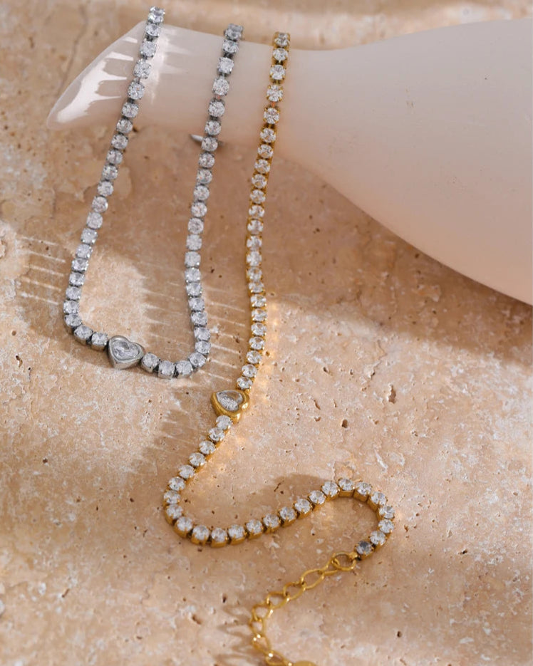 Pulseira Cravejada Coração Cintilante