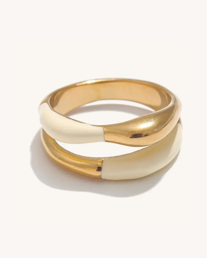 Anel Duplo Esmaltado