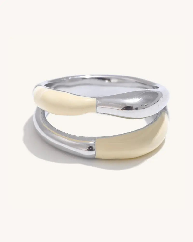 Anel Duplo Esmaltado