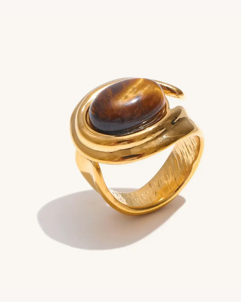 Anel Claviere Olho de Tigre