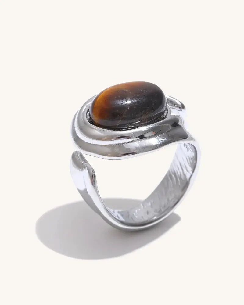 Anel Claviere Olho de Tigre