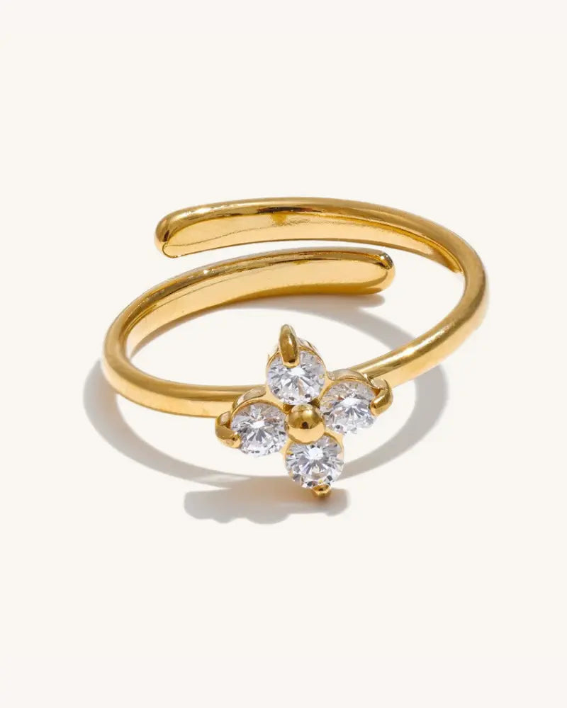 Anel Flor de Zircônia