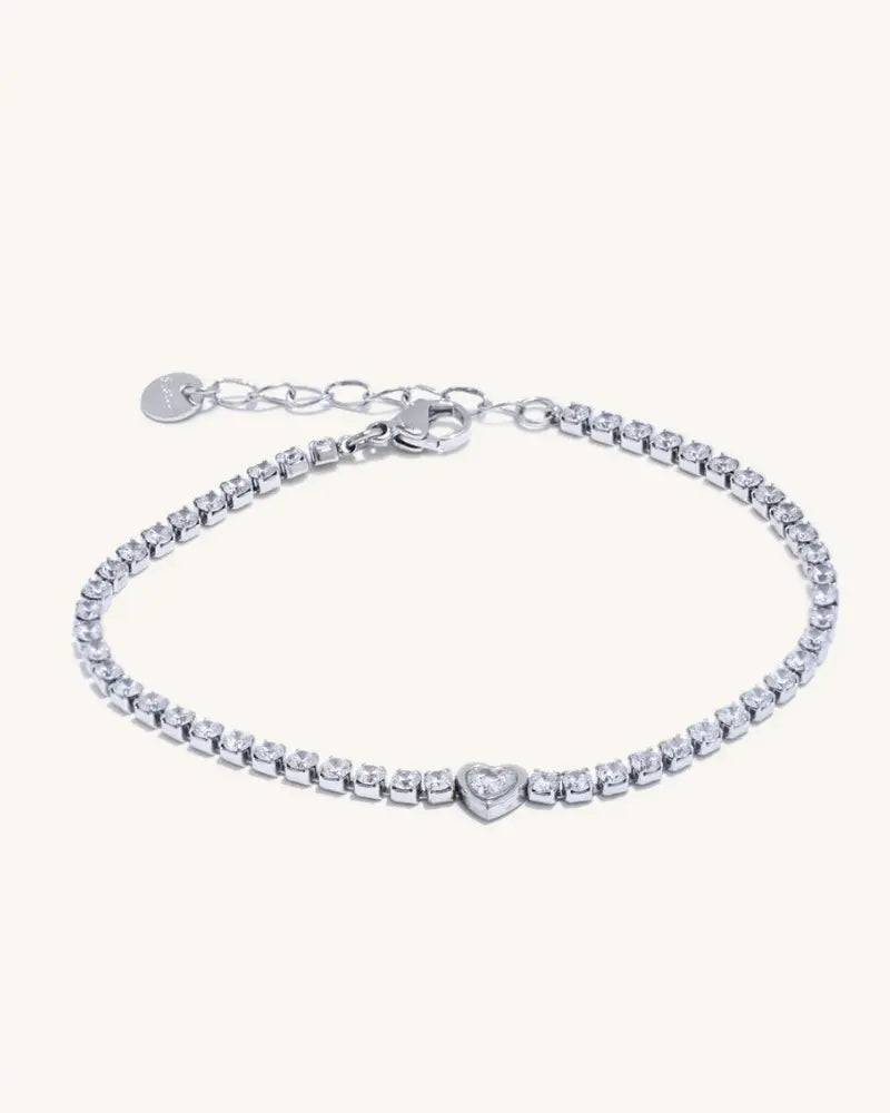 Pulseira Cravejada Coração Cintilante