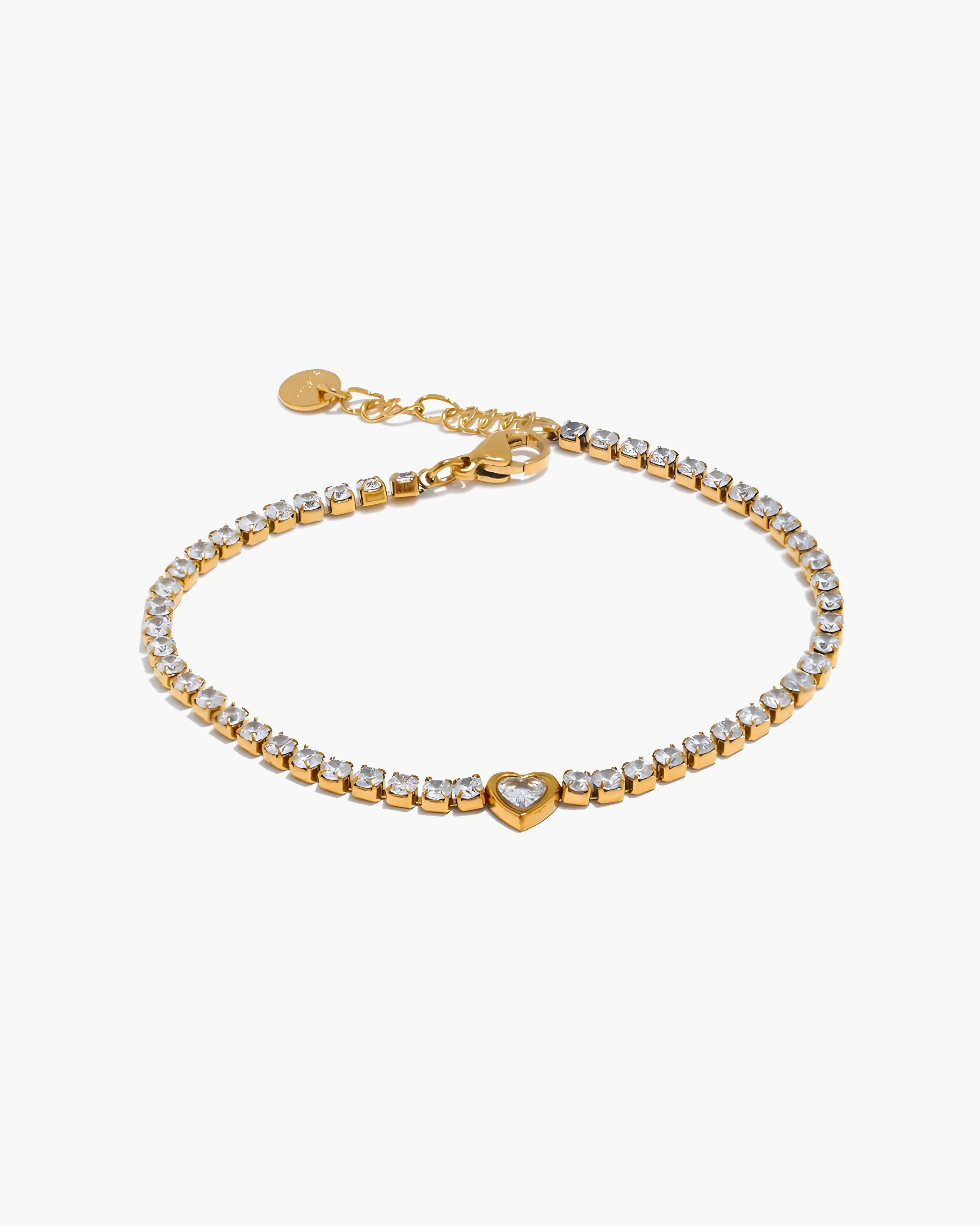 Pulseira Cravejada Coração Cintilante