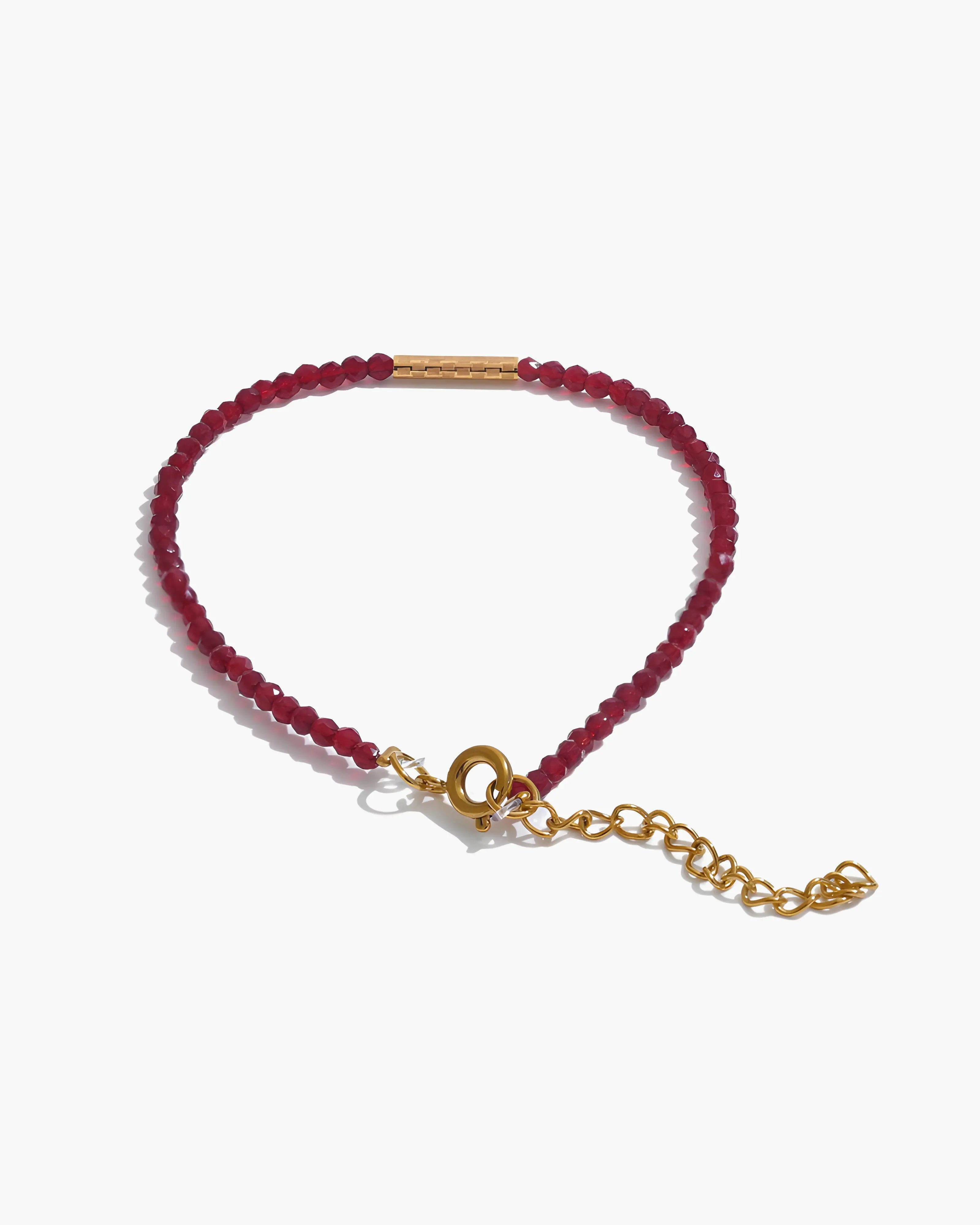 Pulseira Contas Cristal Vermelho