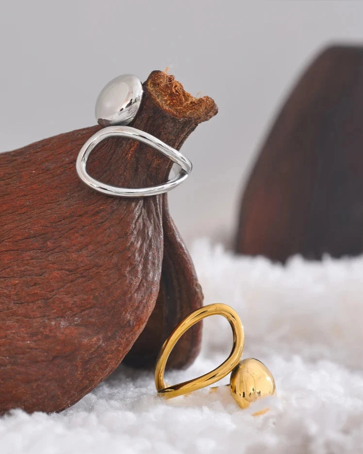 Anel Feminino JUVICI de Ouro 18k e Prata Esterlina