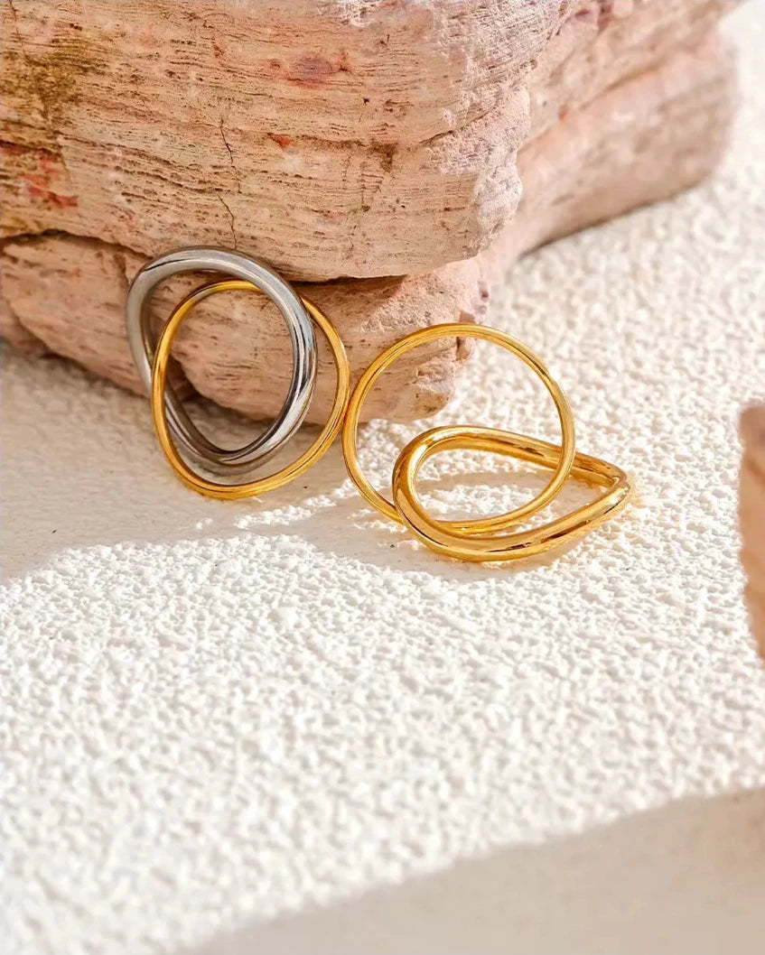 Anel Feminino JUVICI de Ouro 18k e Prata Esterlina