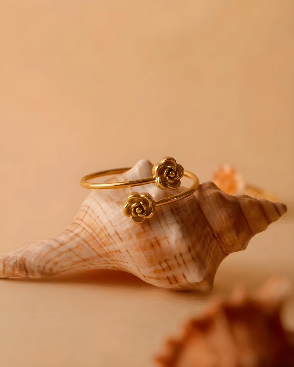 Anel Flor de Rosa Dupla