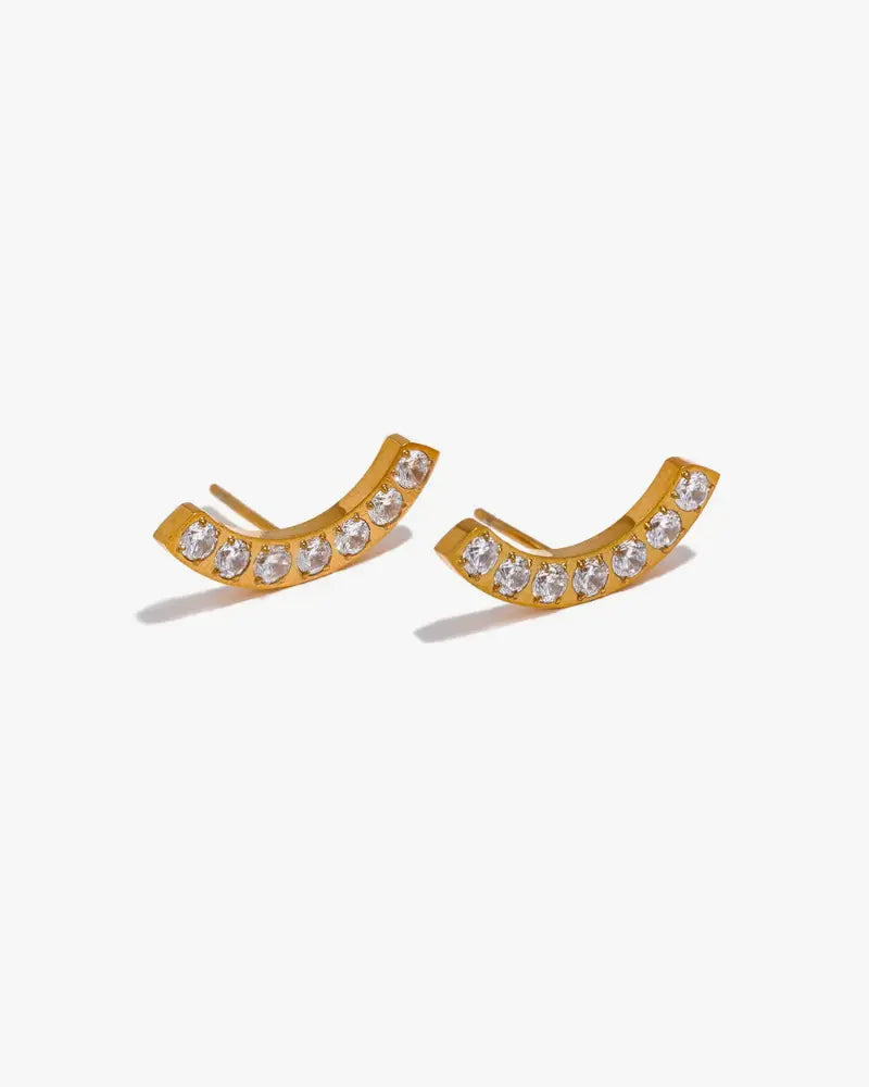 Brinco Stud Arco Strass