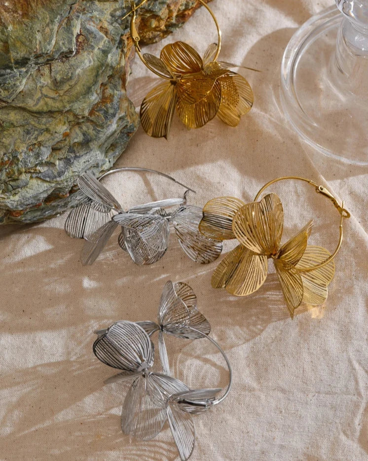 Brinco de Argola Flor Boho