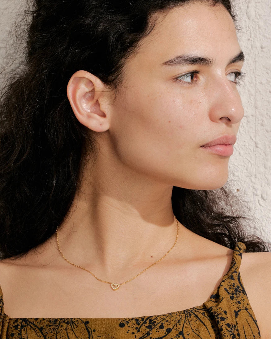 Colar Coração Strass