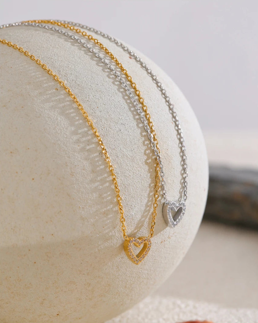 Colar Coração Strass