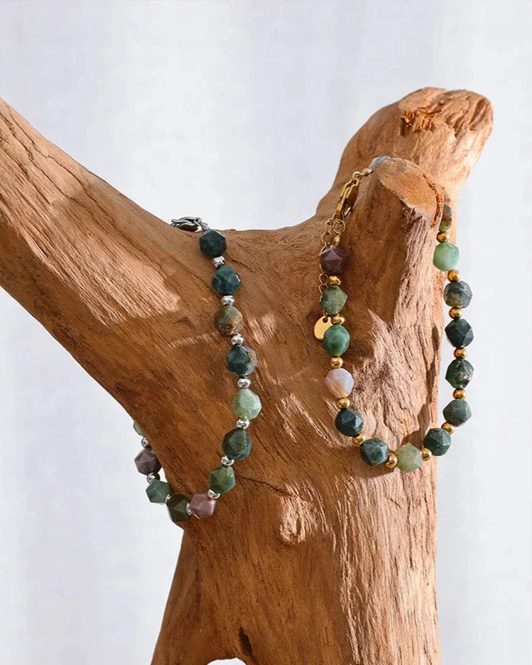 Pulseira de Contas Ágata Indiana