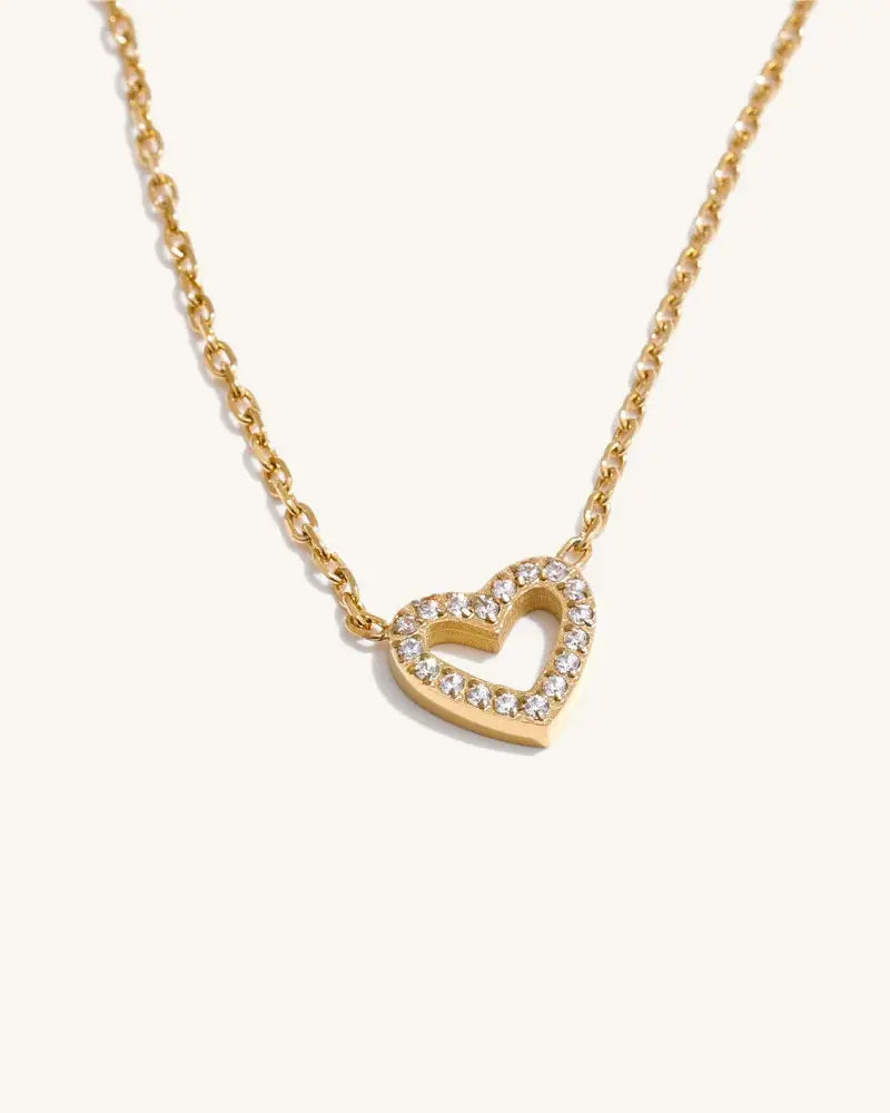 Colar Coração Strass