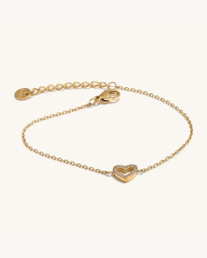 Pulseira Coração Strass