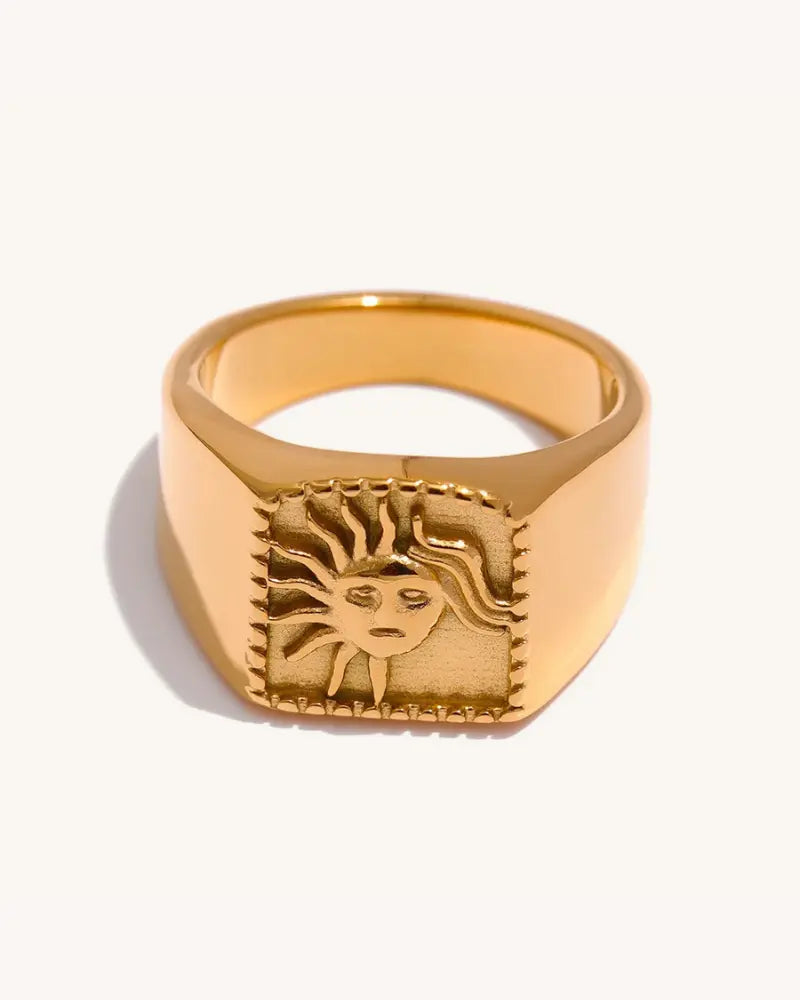 Anel Sinete Sol Celestial
