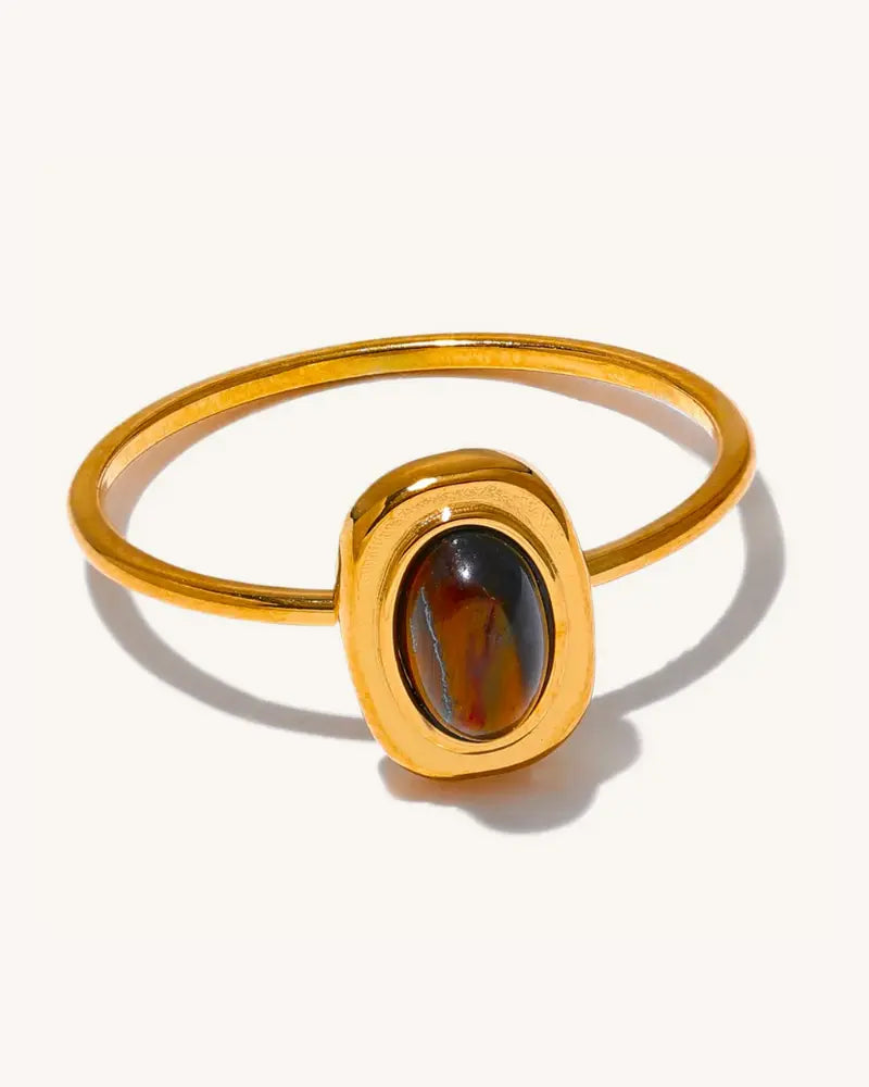 Anel Olho de Tigre Oval