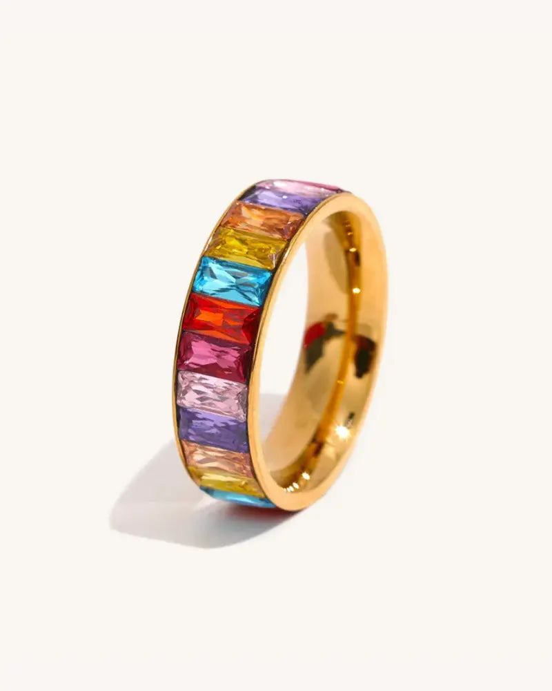 Anel Multicolor Zircônia Liso