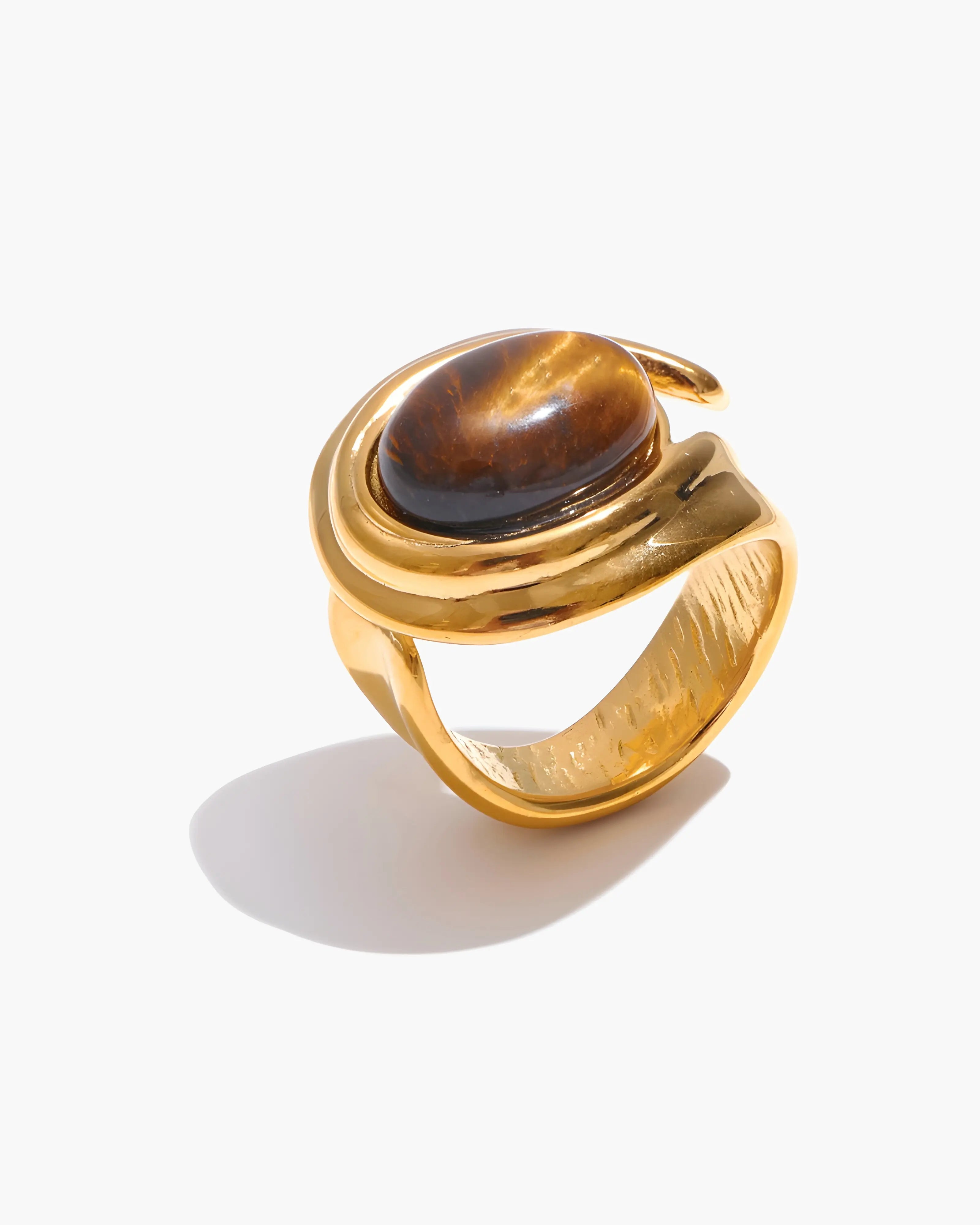 Anel Claviere Olho de Tigre