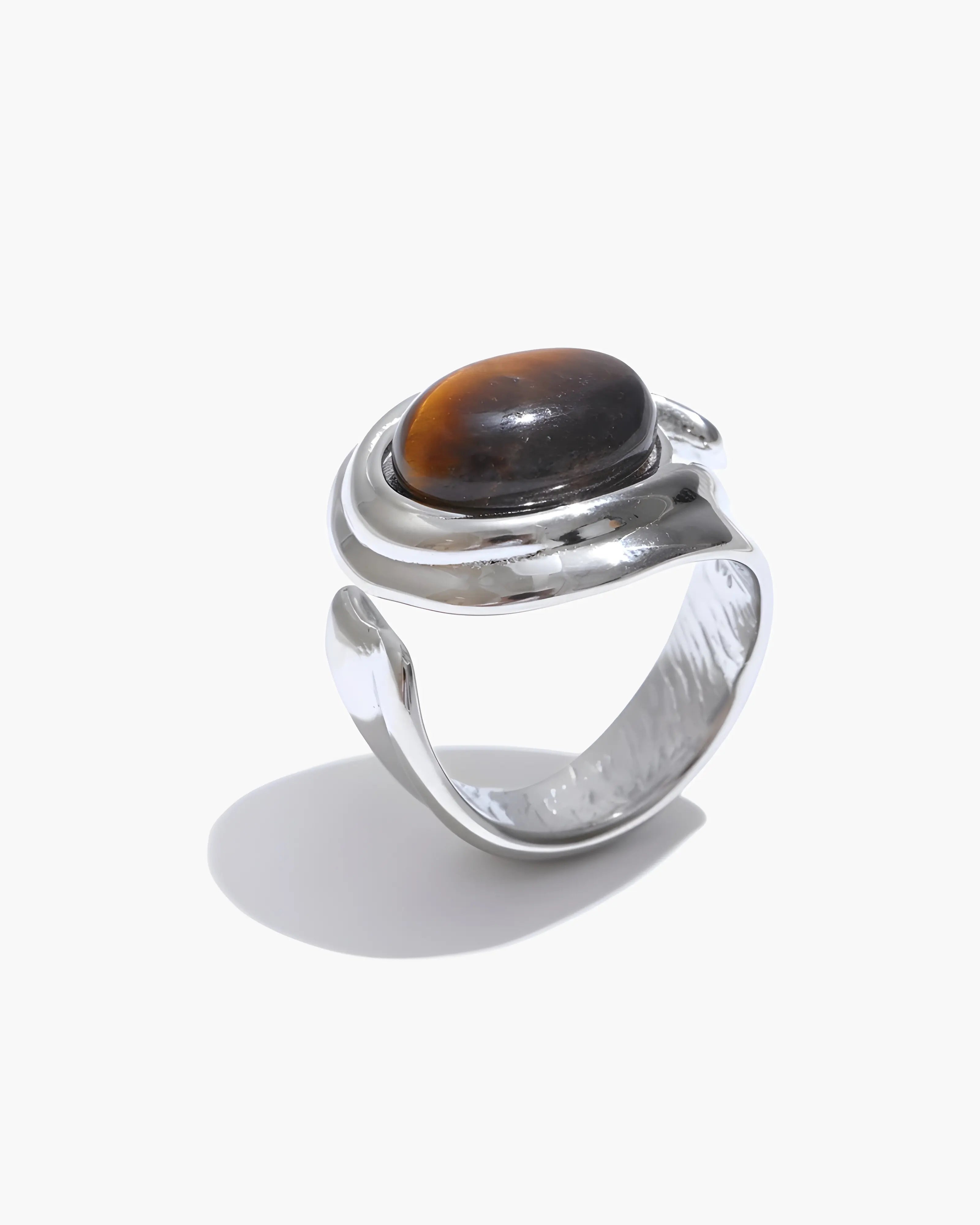 Anel Claviere Olho de Tigre