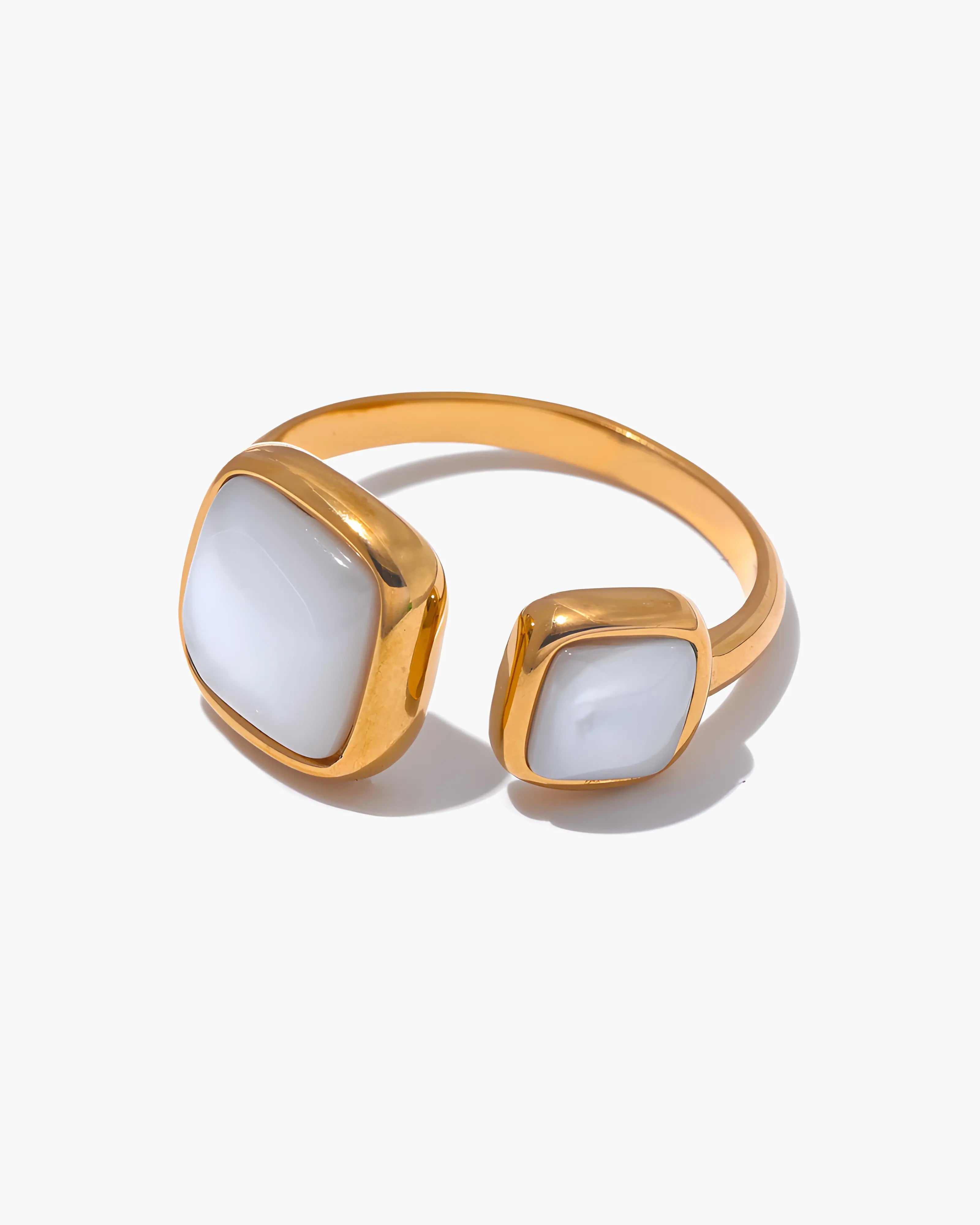 Anel Aberto Square Concha Natural