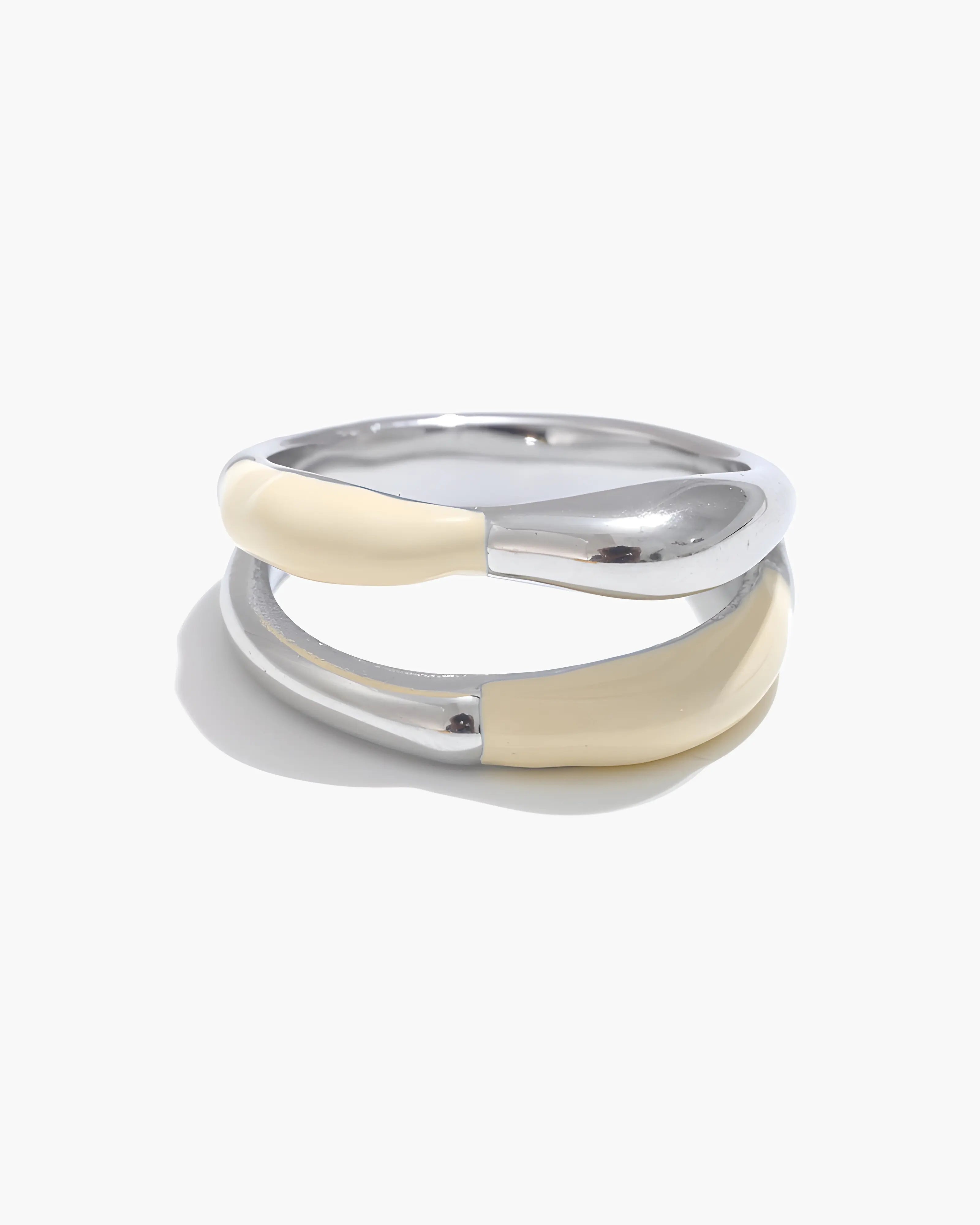 Anel Duplo Esmaltado