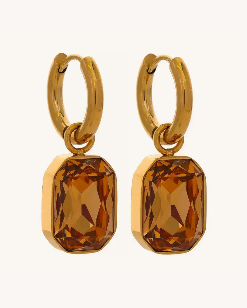 Brinco de Argola Charm Zircônia