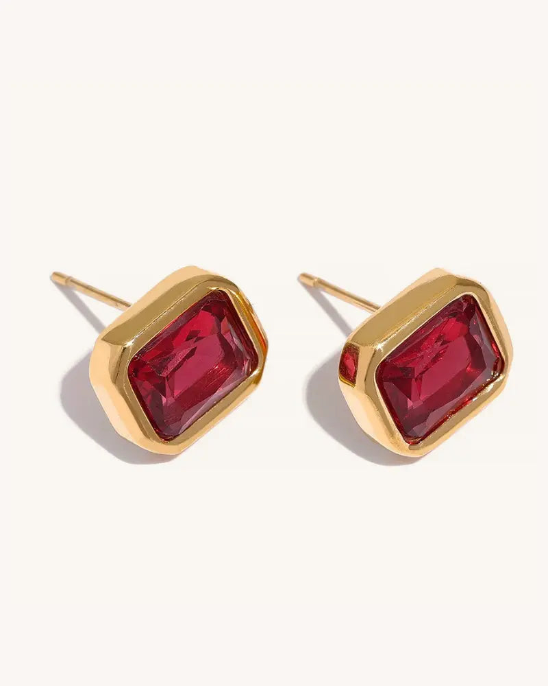 Brinco Stud Square Zircônia