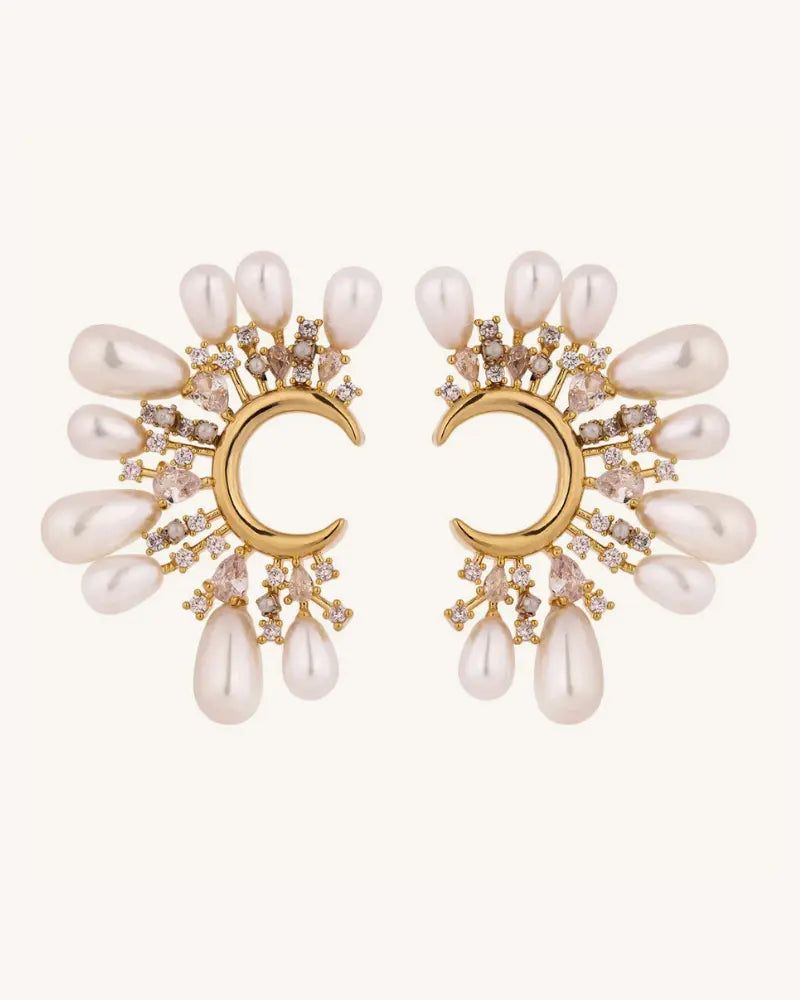 Brinco Fleur Pérola & Zircônia