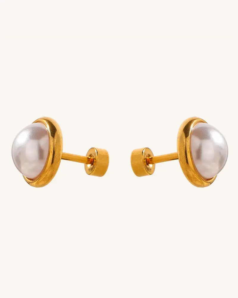 Brinco Stud Meia Pérola