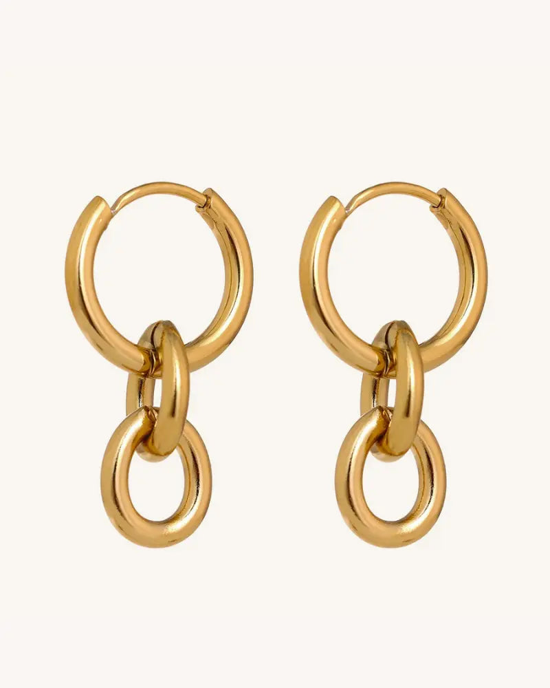 Brinco de Argola Pendente Link Oval