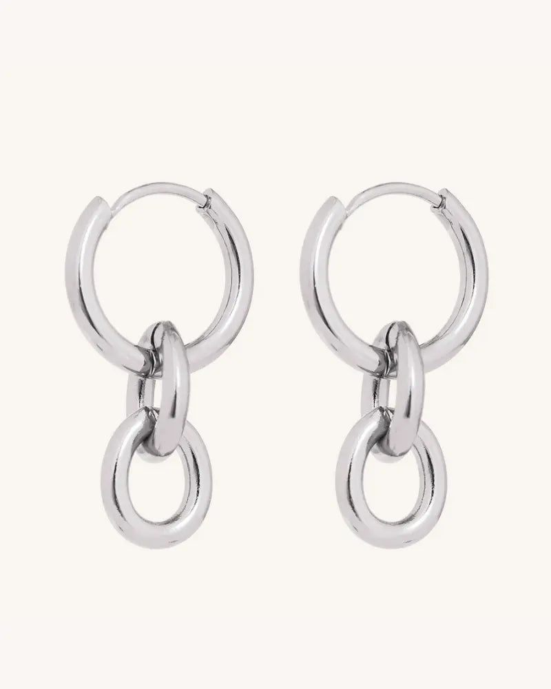 Brinco de Argola Pendente Link Oval