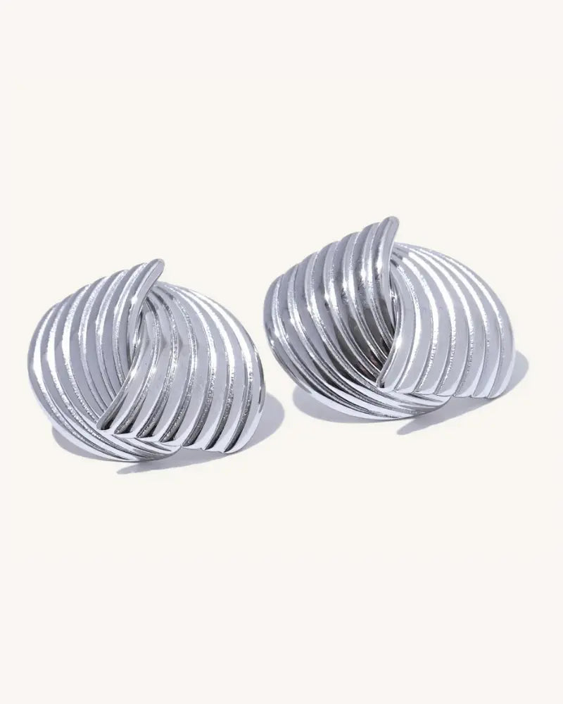 Brinco Stud Stripe Entrelaçado