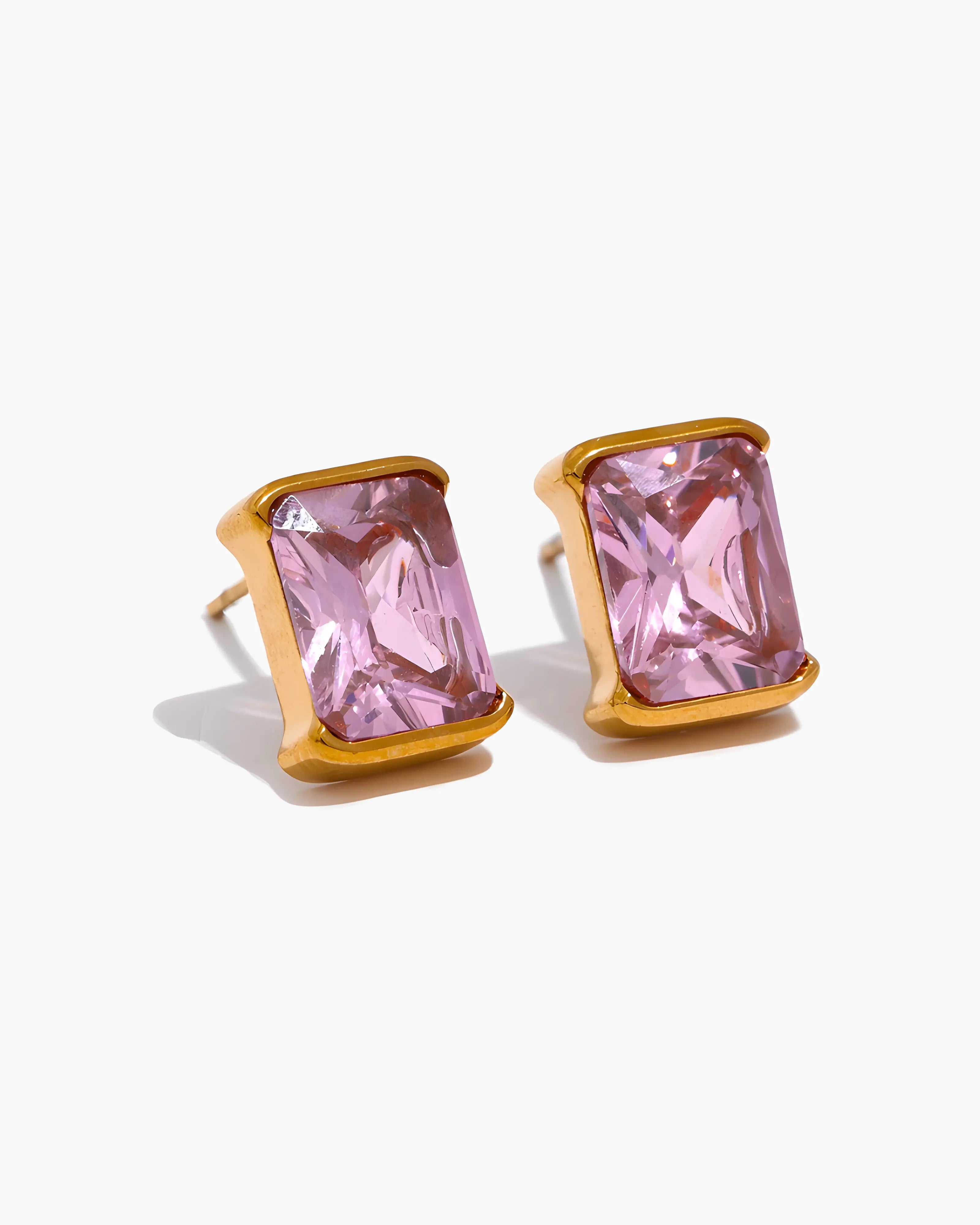 Brinco Stud Bisel Zircônia