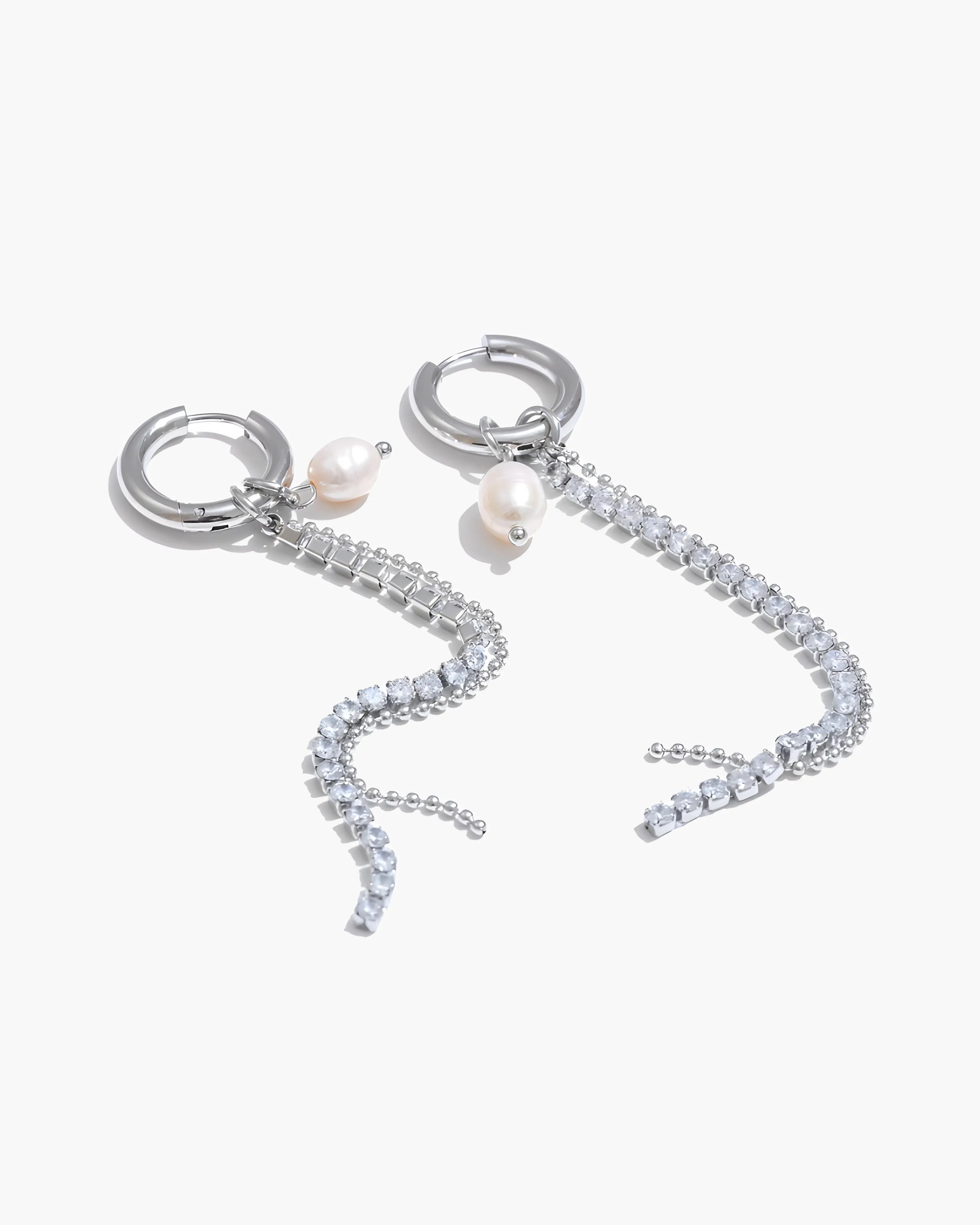 Brinco de Argola Borla Pérola & Zircônia