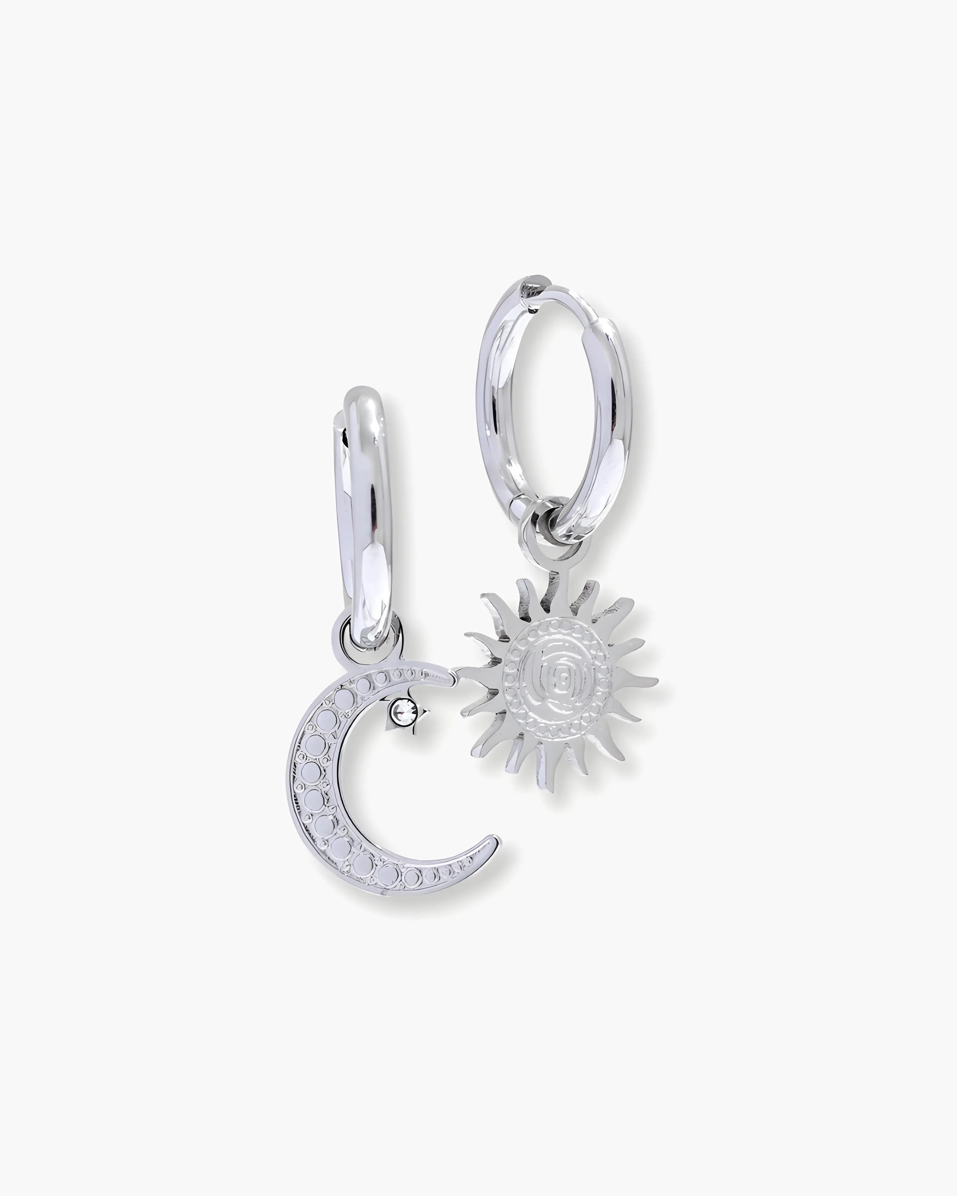 Brinco de Argola Charm Sol & Lua