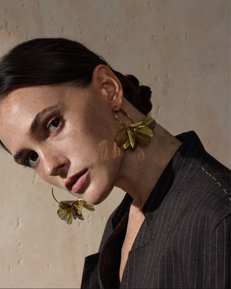 Brinco de Argola Flor Boho