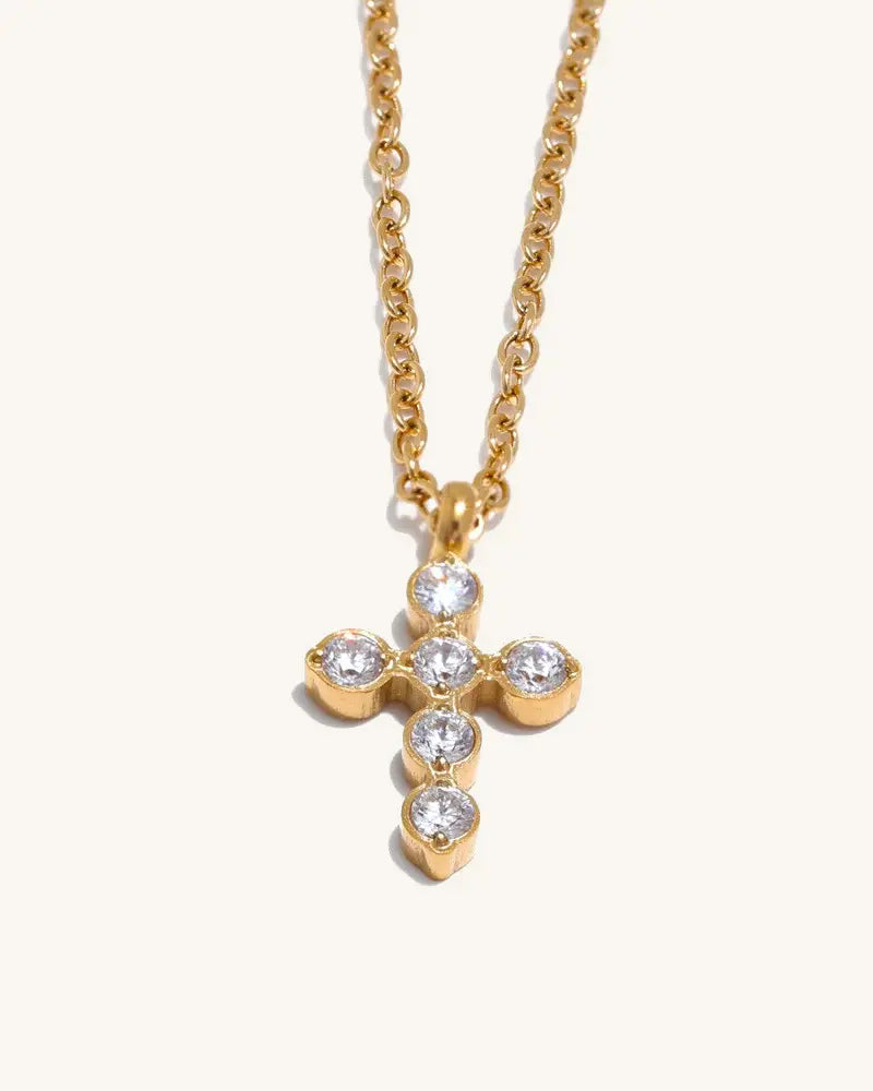 Colar Crucifixo Tennis Zircônia
