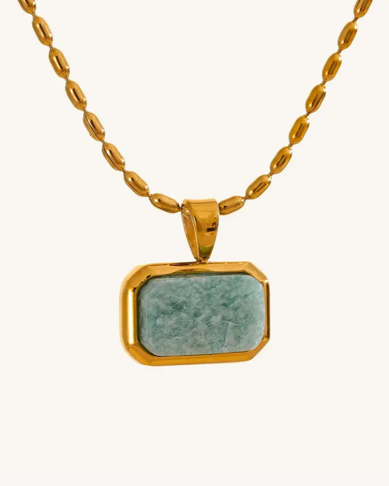 Colar Square Amazonita