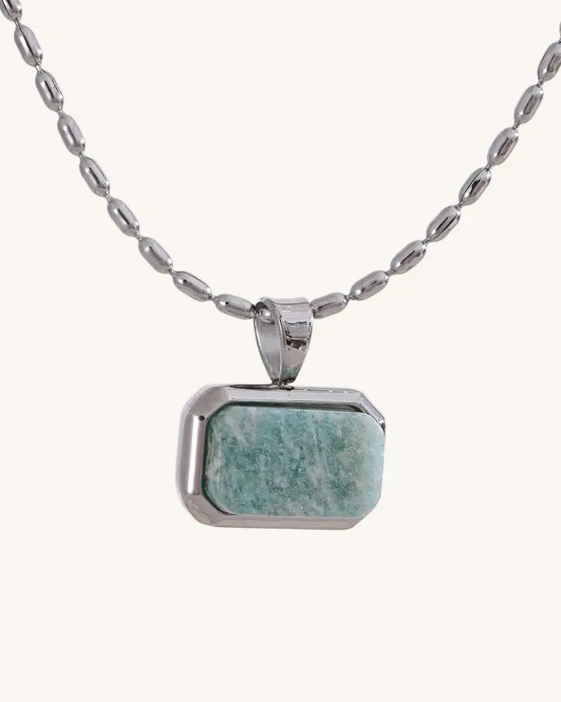 Colar Square Amazonita