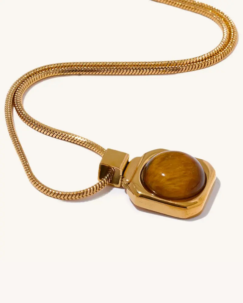 Colar Meia Esfera Olho de Tigre