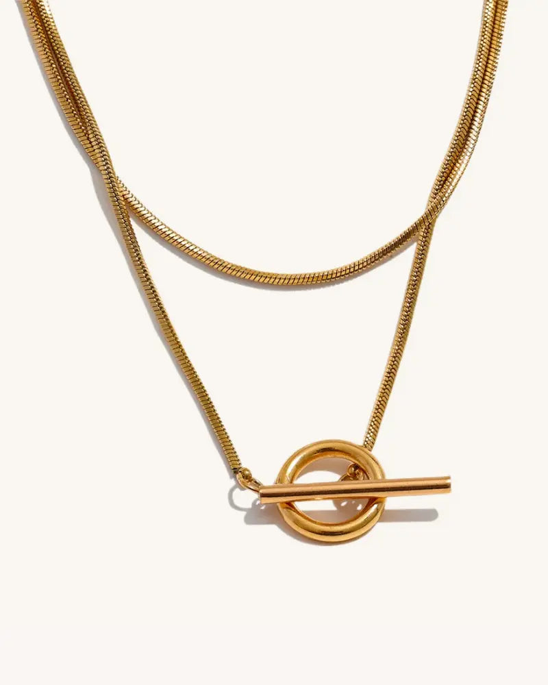 Colar Longo Fecho Argola & Barra