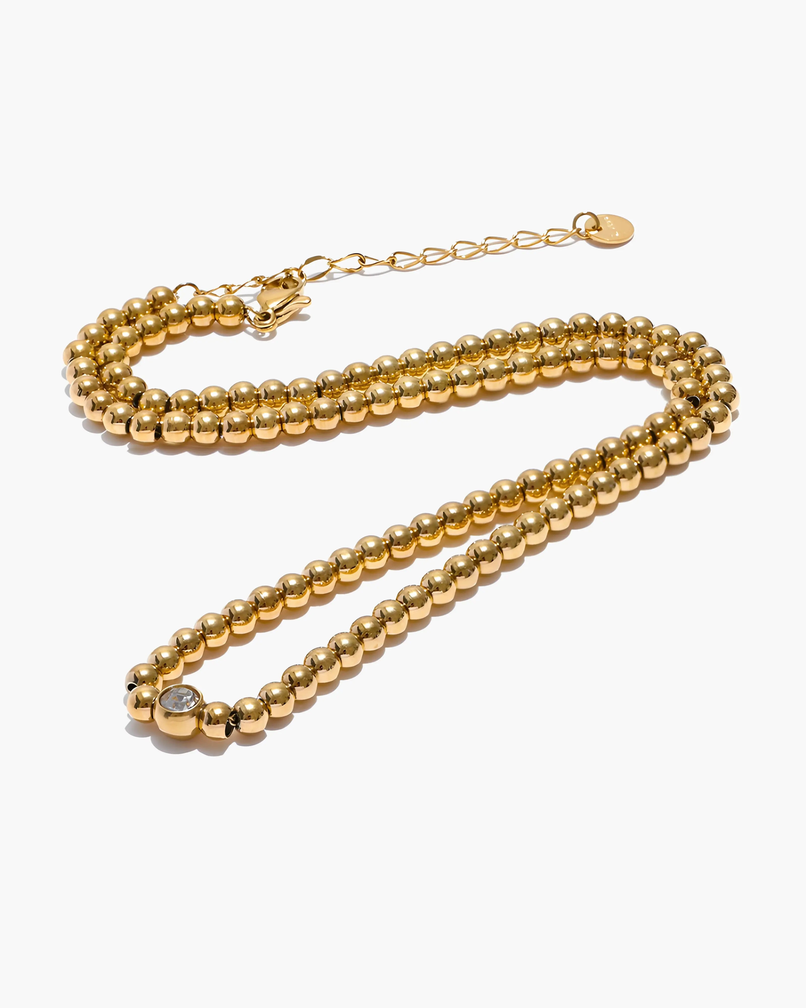 Colar Contas Ponto de Zircônia