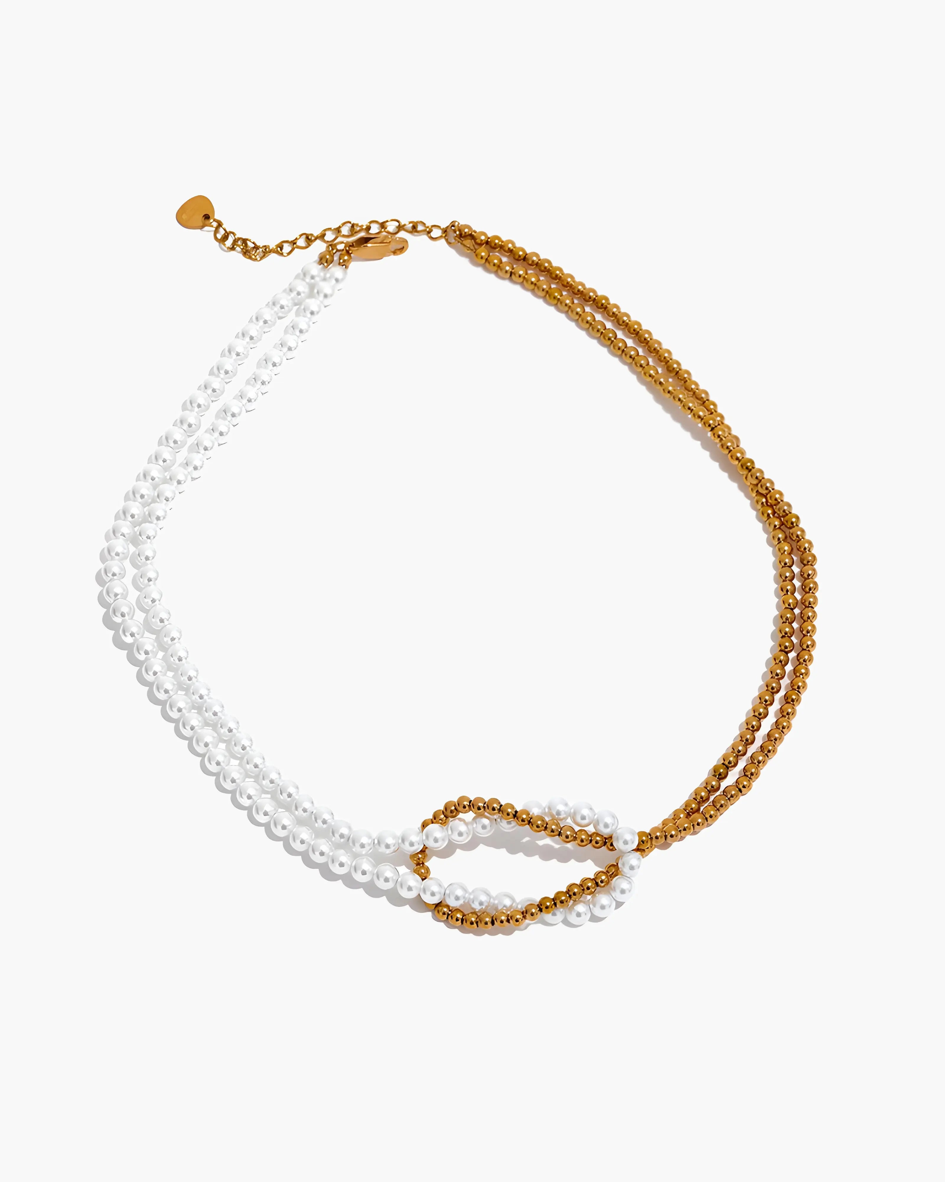 Gargantilha Entrelaço Contas & Pérolas