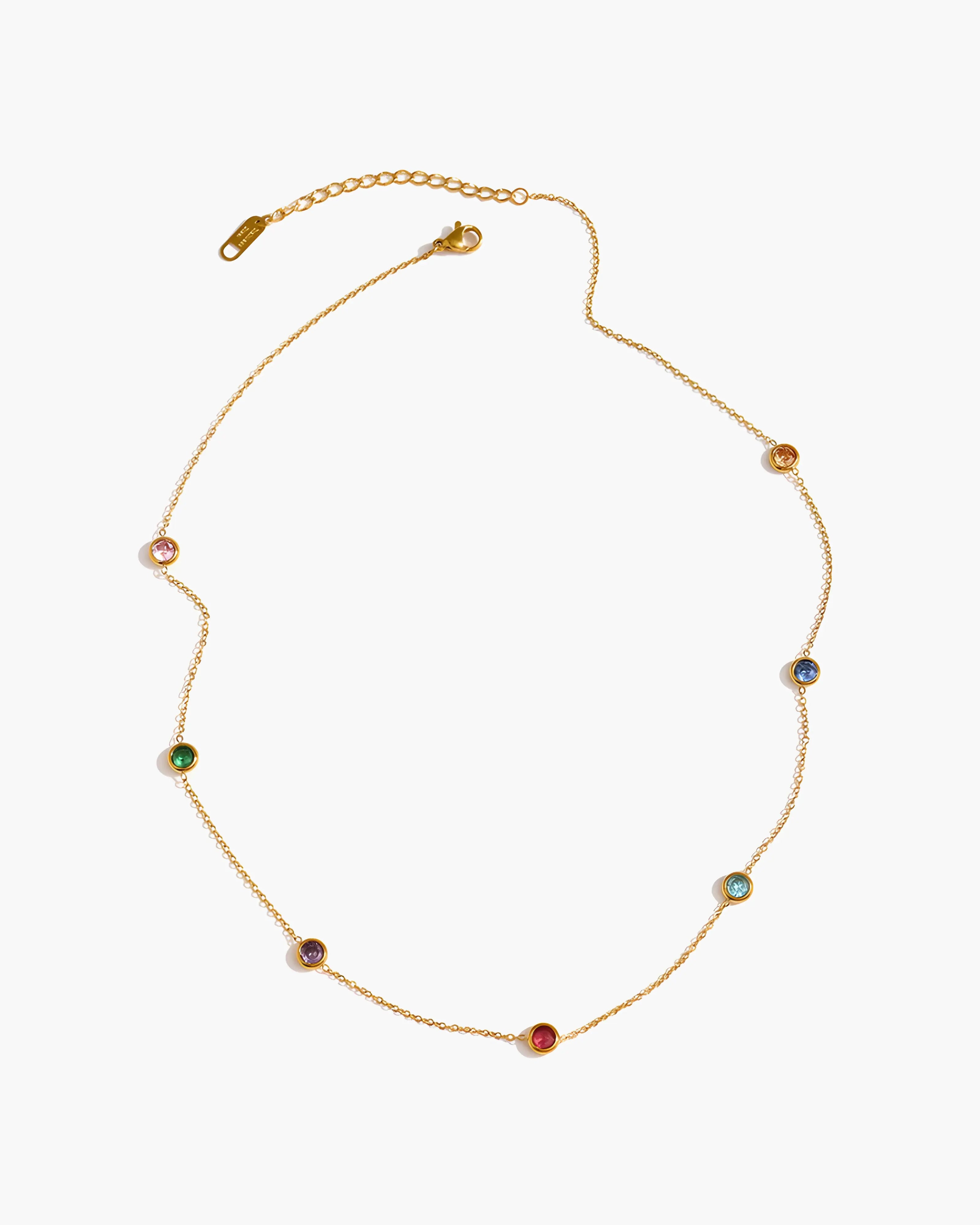 Colar Pontos de Zircônias Coloridas