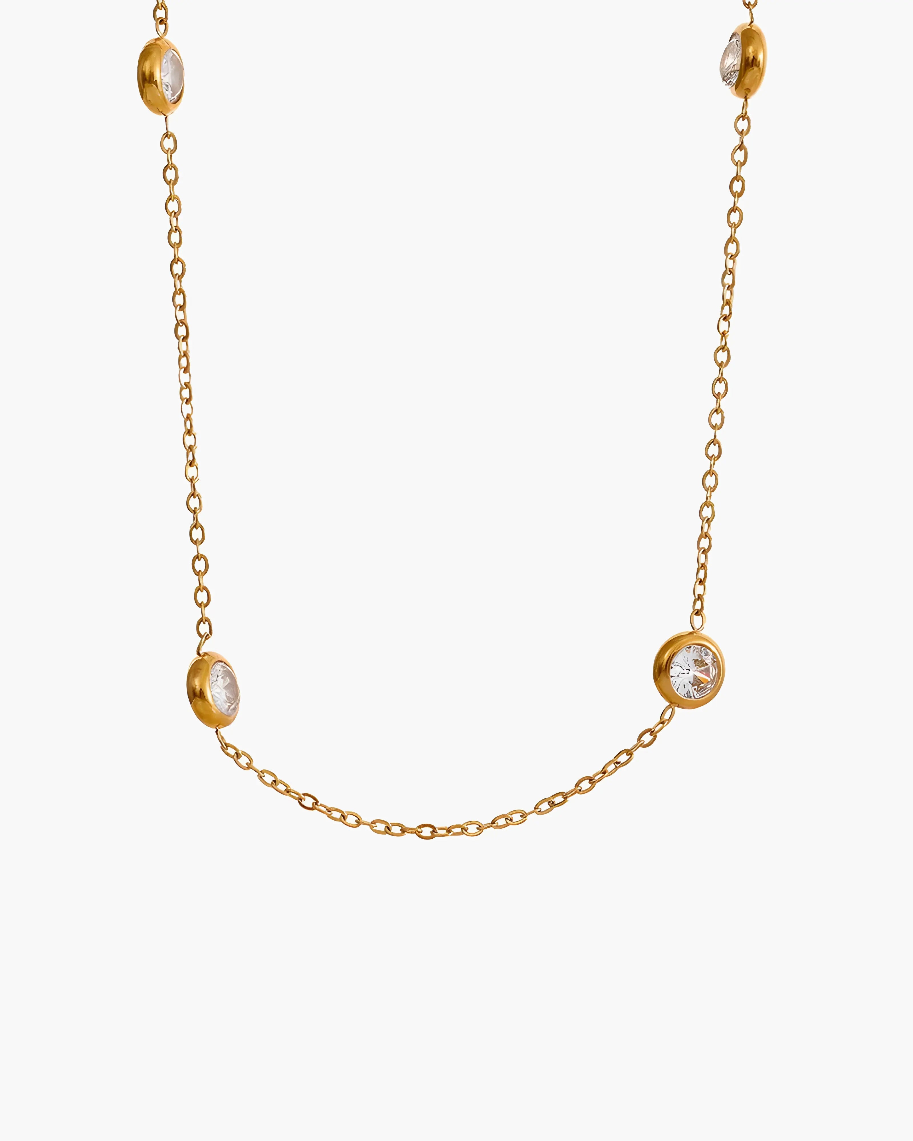 Colar Pontos de Zircônias Coloridas