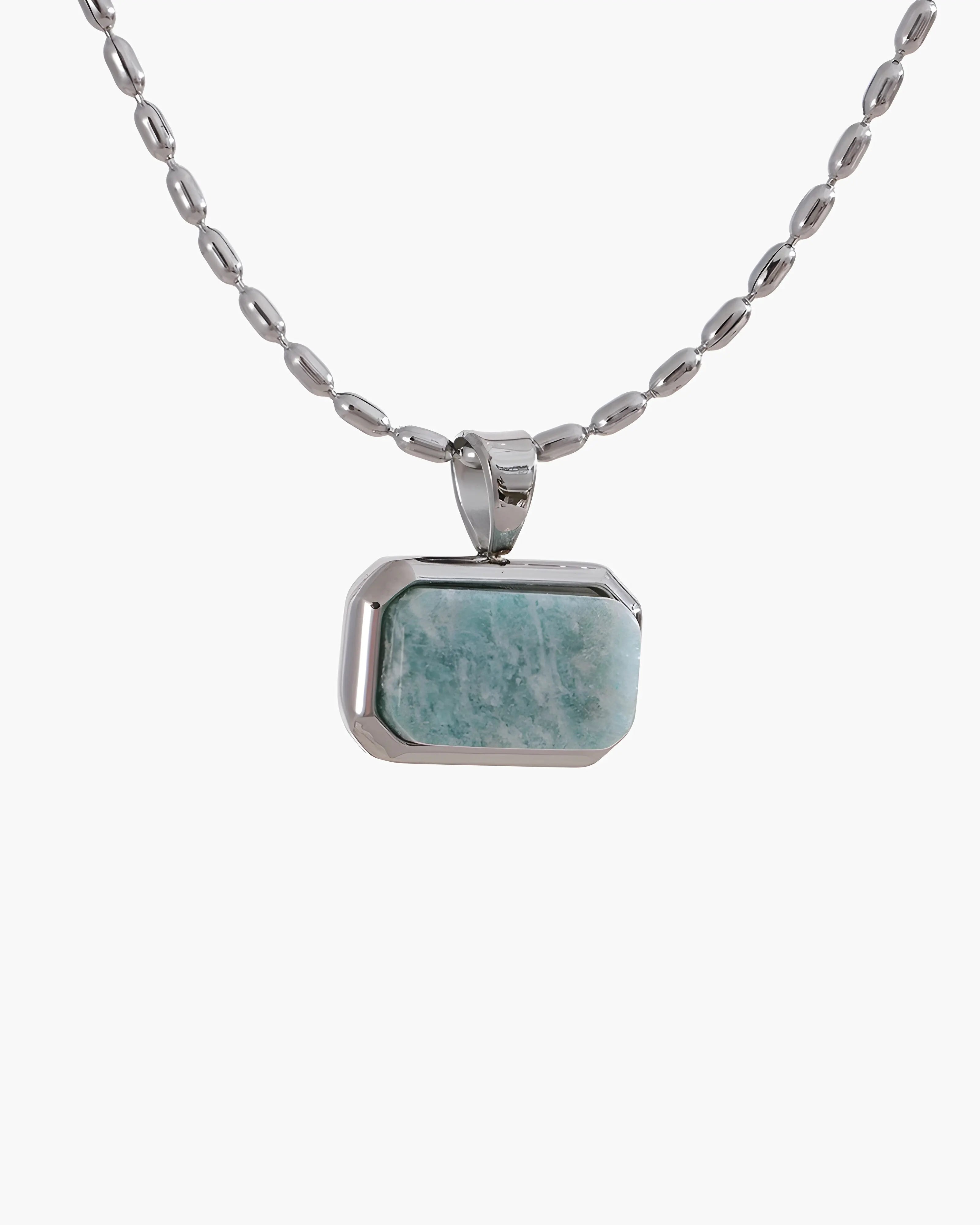 Colar Square Amazonita