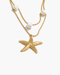 Colar Duplo Estrela do Mar & Pérolas