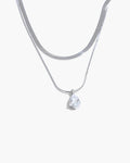 Colar Duplo Gota de Zircônia