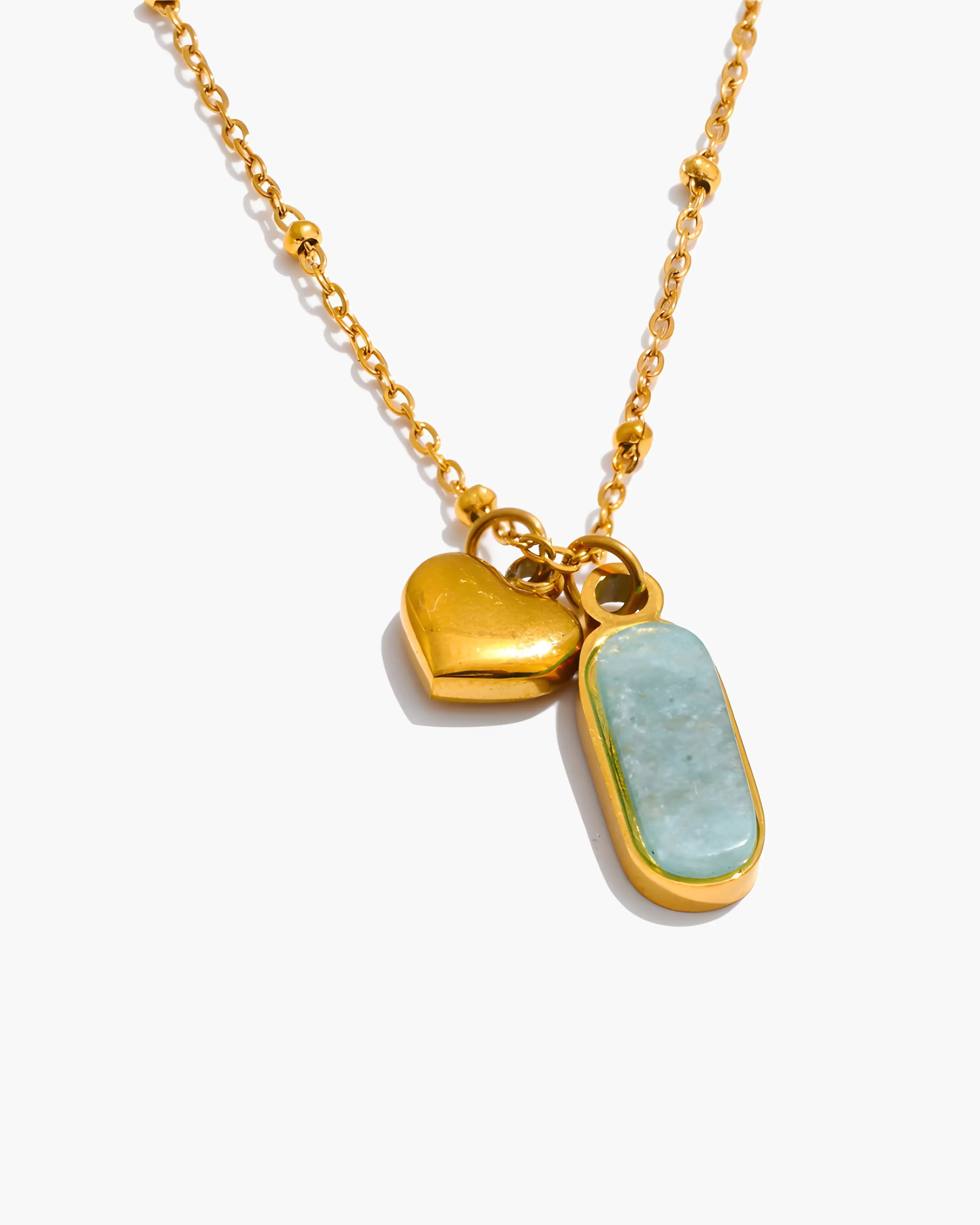 Colar Coração & Amazonita